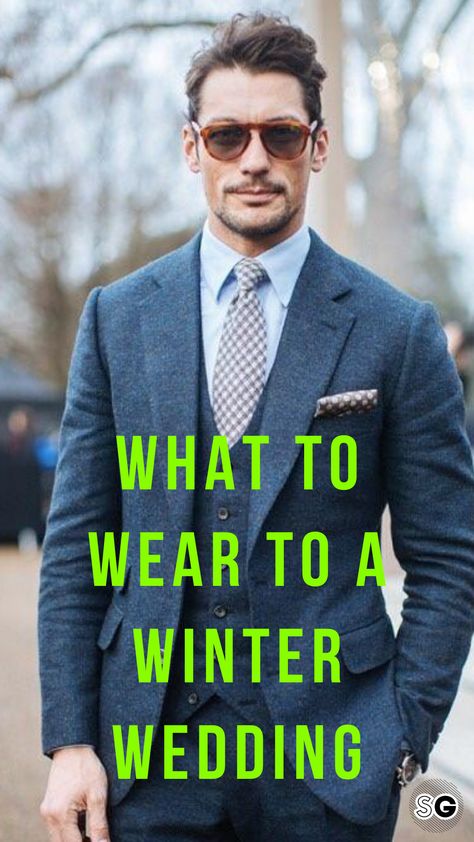 Want to know what to wear to every wedding on your calendar this winter? Consult this dress code primer, from the team at Style Girlfriend | men’s suits, men’s suiting, suits men, men’s suits style, men’s wedding style, what to wear to weddings, suits for wedding, wedding suit, men’s suits style color combinations, men’s classy style, gentleman style, men’s wedding attire, men’s style, men’s shirts and top, men’s outfit by occasions, men’s seasonal outfit, blue suits, pocket square Winter Dressing For Men, Mens Winter Suits, Winter Wedding Attire, Wedding Guest Suits, Cold Wedding, Fresh Hairstyles, Winter Wedding Fashion, Men Attire, Wedding Guest Outfit Winter