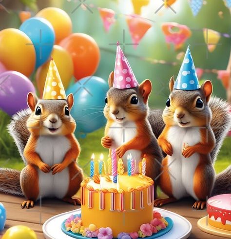 Happy Birthday Squirrel, Birthday Squirrel, Happy Birthday Image, Sweet Images, Squirrel Pictures, Funny Happy Birthday Wishes, Squirrel Art, Baby Barbie, Squirrel Funny