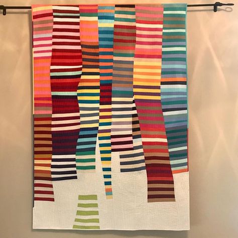 Improv Stripes Quilt, Improvisational Quilting, Crumb Quilting, Improv Piecing, Canvas Stitching, Abstract Quilts, Improv Quilt, Abstract Art Quilt, Wall Hanging Quilt