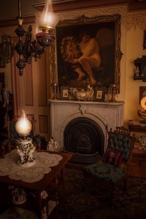 pov: you come home after a long day to your little... - Hobbit Goth 🍂 Granny Witch Granny Witch, Victorian Gothic Decor, Gothic Revival House, Staten Island New York, Victorian Interior, Goth Home, Gothic Revival, Grand Homes, Little Cottage