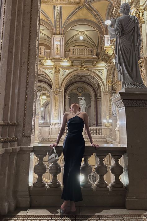 If everything works out at the end will worries exist? Opera Dress Aesthetic, Outfits For Opera Night, Dress For Opera Night, Vienna Aesthetic Outfits, Vienna Opera Outfit, Museum Outfit Dress, Night At The Opera Outfit, Opera Night Outfit, Opera Aesthetic Outfit