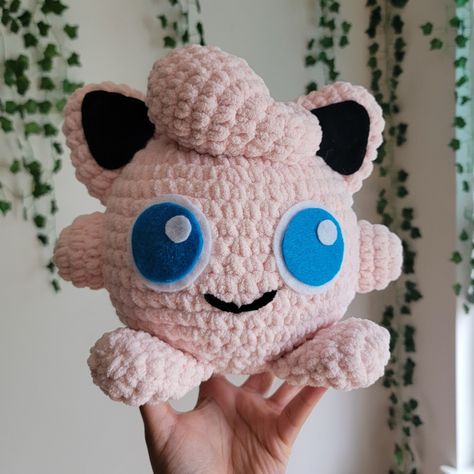 Super soft crocheted Pokémon Plush, Pokémon Crochet Pattern, Amigurimi Pokémon Crochet Jigglypuff, Pokemon Jigglypuff, Crochet Pokemon, Puff Girl, Crochet Projects, Pokemon, Crochet Hats, Crochet Patterns, Crochet