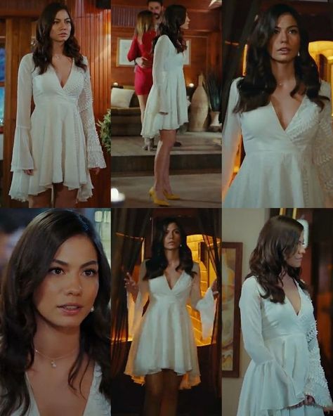 Sanem Dress Erkenci Kus, Erkenci Kus Sanem Outfits, Sanem Aydin Outfits, Turkish Outfit, Sanem Style, Sanem Outfits, Sanem Erkenci Kus, Sanem Aydin, Can And Sanem