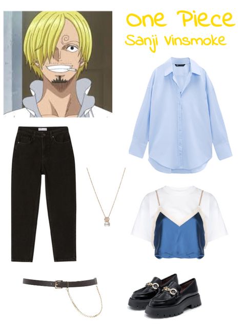 Sanji Inspired Outfit, One Piece Fashion Anime, One Piece Inspired Outfits Anime, One Piece Clothes Anime, One Piece Outfit Ideas Anime, Character Inspired Outfits Anime, One Piece Inspired Outfits, Casual Cosplay Anime, Anime Inspired Fashion