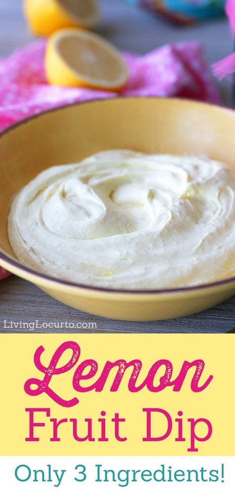 Make Creamy Lemon Dip with only three ingredients! This healthy fruit dip recipe is as easy as pie with only 1, 2, 3 steps. Delicious low calorie spring or summer party dessert. Fruit Dip Recipe Cool Whip, Healthy Fruit Dip Recipe, Summer Party Desserts, Pudding Recept, Lemon Dip, Healthy Fruit Dip, Dip Party, Fruit Dip Recipe, Dip Healthy