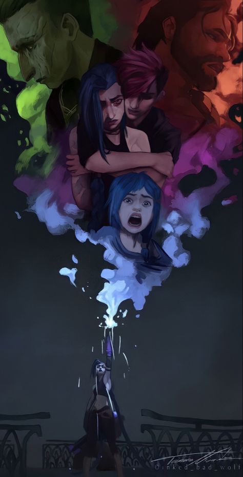 Arcane Fanart, League Of Legends Poster, Iphone Wallpaper Landscape, Dragon Artwork Fantasy, Jinx League Of Legends, League Of Legends Characters, Phone Themes, Funky Art, Street Fighter