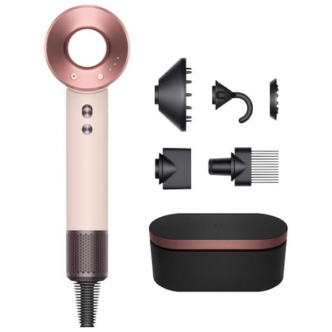 Limited Edition Supersonic Hair Dryer in Pink and Rose Gold - Dyson | Sephora Secador Dyson, Dyson Aesthetic, Hair Gadgets, Hair Dryer Curler, Hair Dryer Set, Supersonic Hair Dryer, Hair Machine, Dyson Hair Dryer, Dyson Supersonic