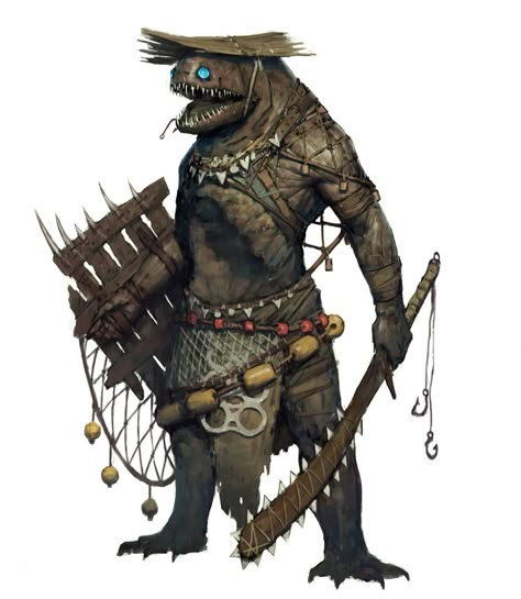 Fish Warrior, 다크 판타지, Fantasy Races, Monster Concept Art, Dungeons And Dragons Characters, Fantasy Monster, Monster Design, Creature Concept Art, Fantasy Concept Art