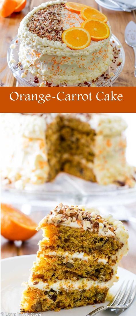 Your favorite carrot cake, with a hint of orange and smothered in a luscious, orange flavored cream cheese frosting. The perfect springtime cake! via @loveinmyoven Orange Carrot Cake Recipe, 6 Inch Chocolate Cake Recipe, Flavored Cream Cheese Frosting, Small Chocolate Cake Recipe, 6 Inch Chocolate Cake, Orange Carrot Cake, Flavored Cream Cheese, Healthy Smash Cake, Cake For Two