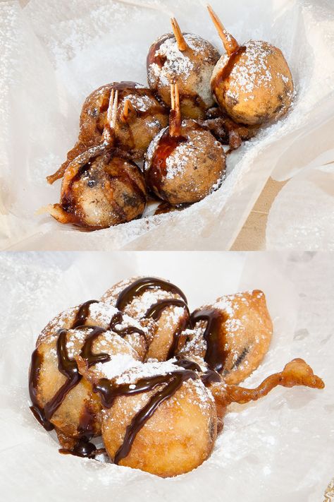 Peanut Butter Dough, Carnival Eats, Deep Fried Desserts, Diy Condiments, Fair Recipes, Oreo Cookie Dough, Chocolate Covered Cheesecake, Deep Fried Oreos, Buckeyes Recipe