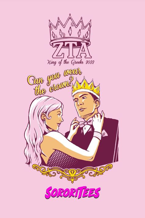 Zeta Tau Alpha Crown, Zta Sorority, Zeta Tau Alpha Shirts, Alpha Apparel, Sorority Recruitment Shirts, Philanthropy Events, Alpha Designs, Philanthropy Shirts, Sorority Shirt Designs