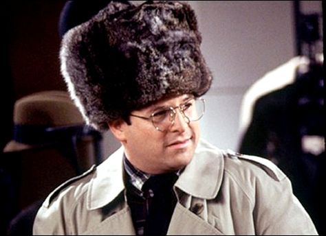 George's fur hat--$8,000 Seinfeld Party, Seinfeld Characters, Seinfeld Funny, Cosmo Kramer, Seinfeld Quotes, Strong Work Ethic, George Costanza, J Peterman, King Of Queens