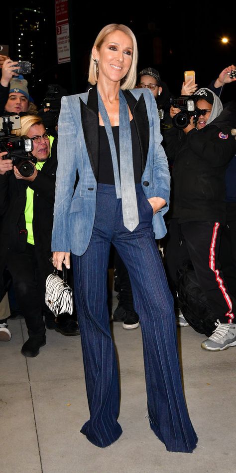 Canadian Tuxedo Party, Celine Dion Style, Celine 2016, Céline Marie Claudette Dion, Autumn Fashion Women Fall Outfits, Celine Fashion, Canadian Tuxedo, Celine Dion, Katie Holmes