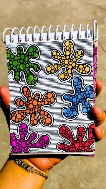 Colourful Drawings Easy, Doodle Art With Markers, Doodle Drawings Colourful, Doodles For Sketch Book, Colourful Zentangle Art, Coloured Doodles, Zentangle Art Colorful, Art Doodle Ideas, Easy Zentangle Art