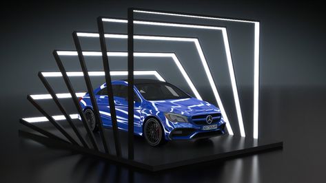 Mercedes on Behance Car Exhibition Design, Car Display Ideas, Motorcycle Showroom Interior, Automobile Exhibition, Porche Car, Car Expo, Launch Event Ideas, Car Exhibition, Dealership Showroom