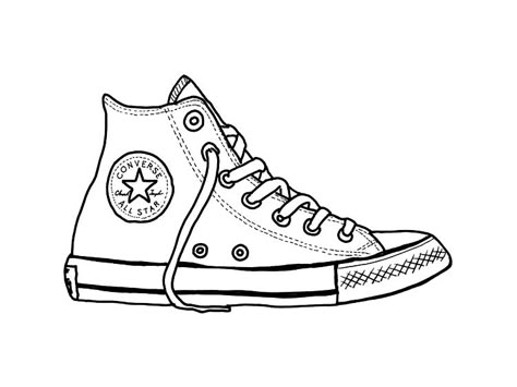 Nike Tattoo, Converse Drawing, Shoe Tattoos, Sneakers Drawing, Petit Tattoo, Red Converse, Shoes Drawing, Book Drawing, Mini Drawings