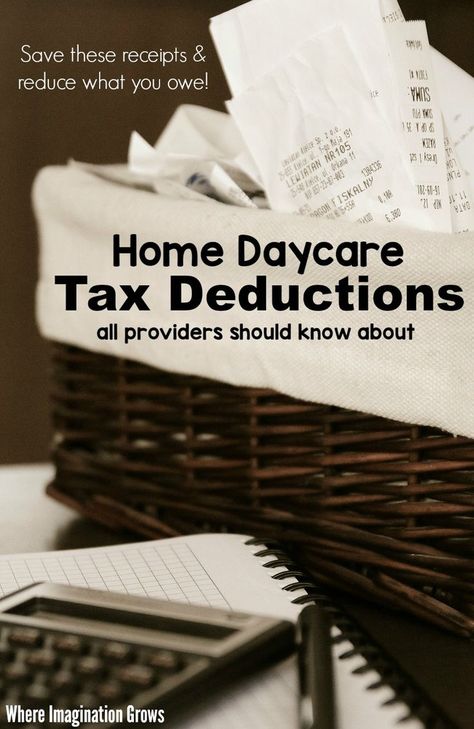 Common home daycare tax deductions for child care providers! A checklist of write-offs that is easy to follow for family child care business owners! Opening A Daycare, Daycare Business Plan, Home Daycare Ideas, Daycare Rooms, Daycare Organization, Tax Write Offs, Home Childcare, Home Day Care, Starting A Daycare