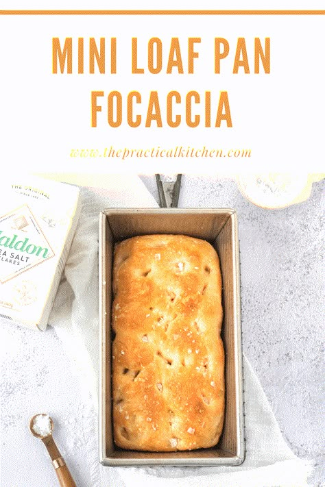 This scaled down recipe uses just one cup of flour to make a mini focaccia that bakes up golden brown and fluffy on top with a crispy bottom in a standard loaf pan. Mini Focaccia, Easy Focaccia, Foccacia Bread, Focaccia Bread Recipe, Focaccia Recipe, Mini Loaf Pan, Focaccia Bread, Mini Loaf, Cooking For One