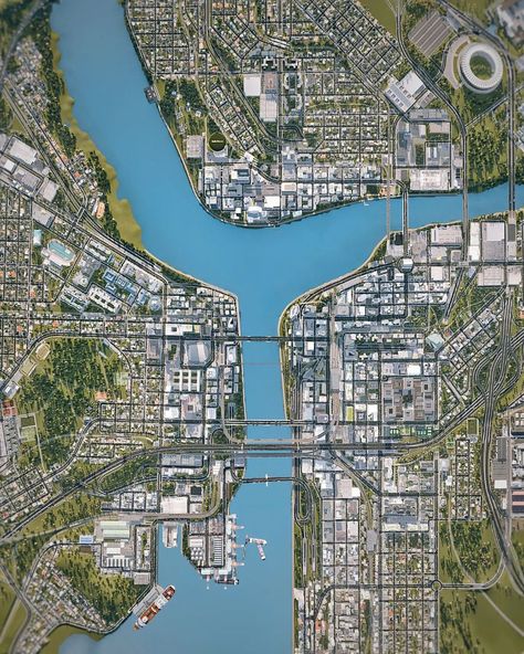 City Skylines Game, City Maps Design, Fantasy City Map, City Grid, Urban Design Architecture, Cities Skylines, Urban Design Plan, City Skyline Art, City Layout