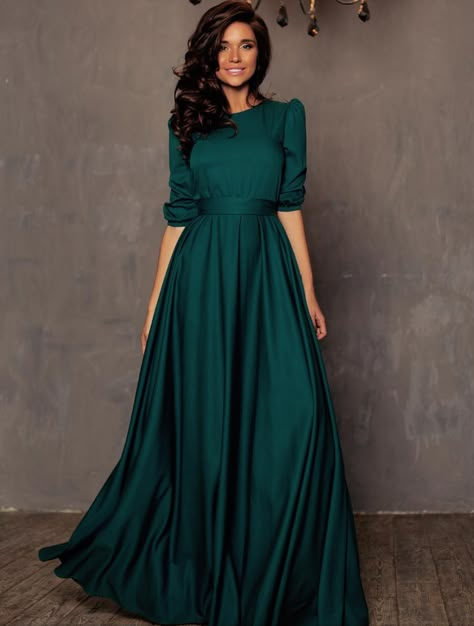 Olive green gown