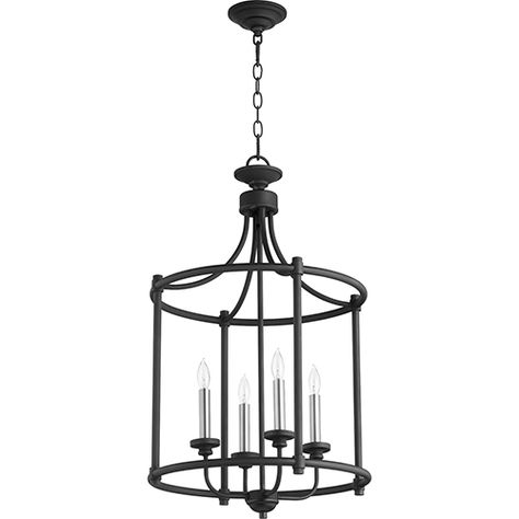 Caged Chandelier, Quorum Lighting, Entry Lighting, Cage Pendant Light, Chandelier Black, Foyer Lighting, Transitional Pendant Lighting, Geometric Chandelier, Candle Chandelier