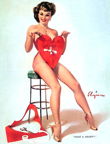 Elvgren Moda Pin Up, Arte Pin Up, Pin Up Illustration, Pinup Vintage, Pin Up Poses, Pin Up Vintage, Happy V Day, Pin Up Girl Vintage, Gil Elvgren