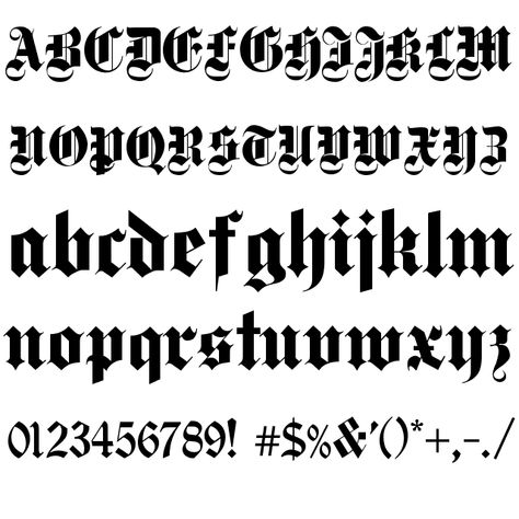 is a decorative typeface with thick, angular letters that was popular in Europe during the Middle#gothicfonts #tattoofonts #inkedletters #darkcalligraphy #tattoolettering Fonts Design Ideas, Chest Tattoo Fonts, Tattoo Writing Fonts, Font Gothic, Calligraphy Tattoo Fonts, Dafont Fonts, Tattoo Lettering Alphabet, Norse Design, Tattoo Script Fonts