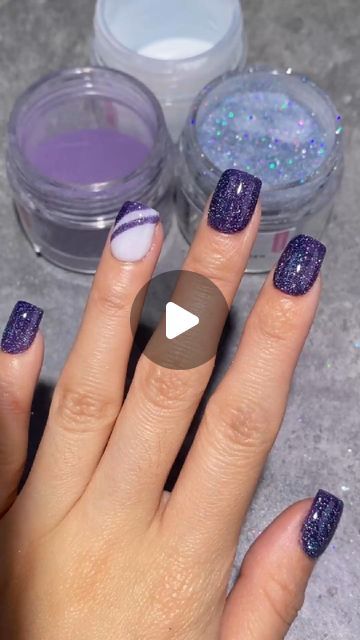 thenagaia on Instagram: "✨One of the simplest methods to form a color combo with white to match any color and fit any skin tone! 💜 Purple dipping nail with color clock design#dippowder #nails #dippowdernails #nailart #dipnails #nailsinspo #diynails #diydippowdernails #nailtutorial #diydipnails #purplenails #thenagaia #nailsdesign #fpy #homesalon" Blue Dip Powder Nails Design, Kiera Sky Dip Powder Colors, Dip Powder Nails Glitter, Winter Nails Purple, Purple White Nails, Purple Dip Nail Ideas, Purple Dip Powder Nails, Dip Powder Nail Art, Black Nail Designs