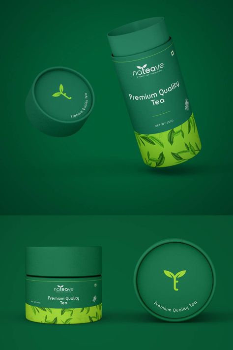 Tea Packaging Mockup, Tea Design Packaging, Green Tea Packaging Design, Green Packaging Design, Tea Logo Design Ideas, Tea Packaging Ideas, Tea Branding Design, Tea Brand Logo, Tea Label Design