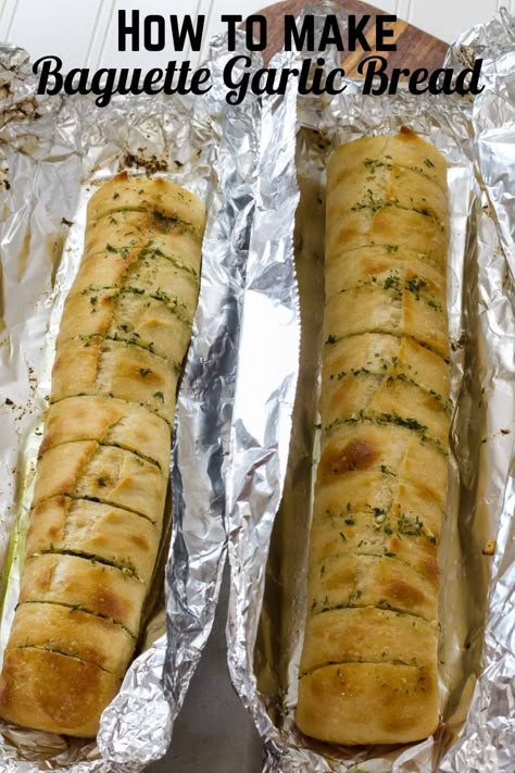 Baguette Recipe Ideas Dinners, Recipes Using Baguette Bread, French Baguette Recipe Ideas, How To Serve Baguette Bread, French Baguette Recipe Appetizers, Baguette Recipe Ideas, Leftover Baguette, Baguette Garlic Bread, Garlic Cheese Baguette