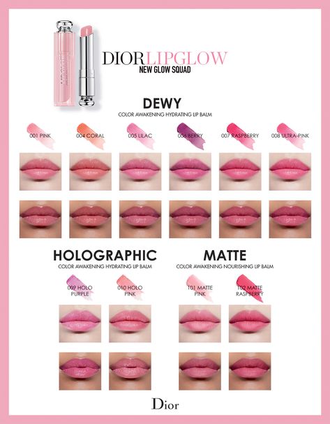 Dior Addict Lip Glow Lip Swatches Dior Addict Lipstick, Lip Treatments, Glow Balm, Dior Lip, Dior Addict Lip Glow, Dior Lip Glow, Dior Addict Lip, Lip Conditioner, Hydrating Lip Balm