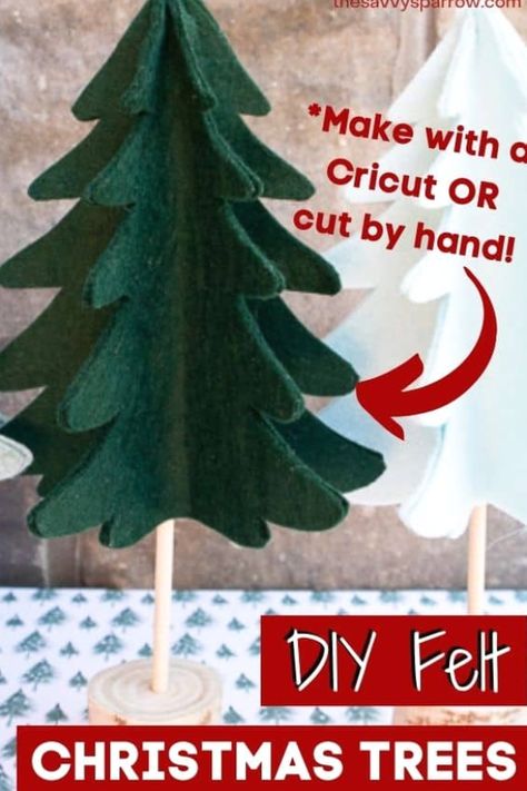 Cricut Christmas Crafts, Cute Christmas Crafts, Felt Christmas Trees, Diy Felt Christmas, Christmas Tree Craft, Diy Felt Christmas Tree, Christmas Crafts To Sell, Christmas Craft Fair, Diy Christmas Decor