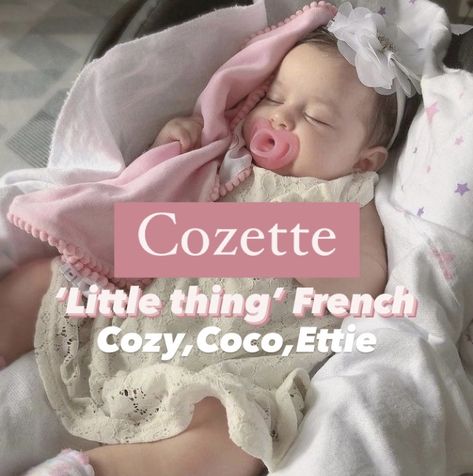 girl name Cozette. Princess girl name. Cosette Name Meaning, French Nicknames, French Names Female, French Names, Uncommon Baby Names, Fantasy Character Names, Female Character Names, Baby Wishlist, Best Character Names