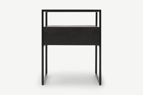 Kilby Bedside Table, Black Stain Mango Wood | MADE.com Bedside Table Black, Table Png, Grey Bedroom Decor, Quiz Design, Black Bedside Table, Bedside Cabinets, Cabinets Drawers, Grey Bedroom, Redecorate Bedroom