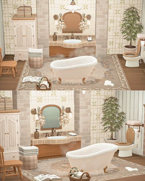 Cottage Core House Interior, Acnh Living Rooms Ideas, English Cottage Bathroom, Cottage Core Bathroom, Bathroom Modern Farmhouse, Modern Cottage Bathroom, Cottage Core Interior, Bathroom Cottage, Organic Modern Bathroom