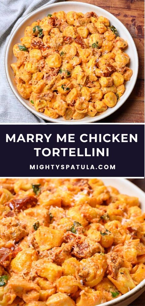 Marry Me Chicken Tortellini – Mighty Spatula Mary Me Chicken And Tortellini, Marry Me Pasta Salad, Marry Me Chicken Pasta Salad, Sides For Marry Me Chicken, Tortellini Recipes Chicken, Marry Me Tortellini, Tortellini And Chicken Recipes, Chicken And Tortellini Recipes, Chicken Tortellini Recipes