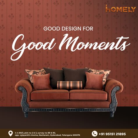 "A sofa is not just a piece of furniture, it's a gathering place for family and friends." Call Now: +91 95151 21895 #sofasale #sofaset #homelyenterprises #hyderabad #Mattress #furniture #homelyfurniture #luxurybeds #premiumbeds #chairdesigns Sofa Creative Ads, Furniture Creative Ads Social Media, Interior Showroom, Premium Sofa, Gathering Place, Sofa Sale, Post Design, Family And Friends, Hyderabad