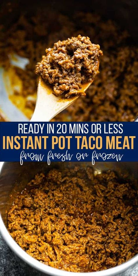 Instant Pot Taco Meat, Ground Turkey Tacos, Taco Meat Recipes, Frozen Beef, Low Carb Meal Prep, Ground Beef Tacos, Low Carb Diet Recipes, Instant Pot Dinner Recipes, Taco Meat