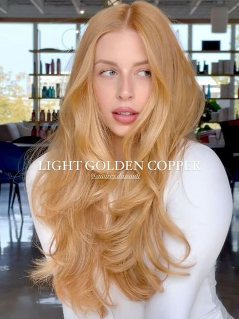 summer hair color: strawberry blonde Izzy Stevens, Copper Blonde Hair, Warm Blonde Hair, Strawberry Blonde Hair Color, Strawberry Hair, Golden Blonde Hair, Ginger Hair Color, Perfect Hairstyle, Hairstyle Inspiration