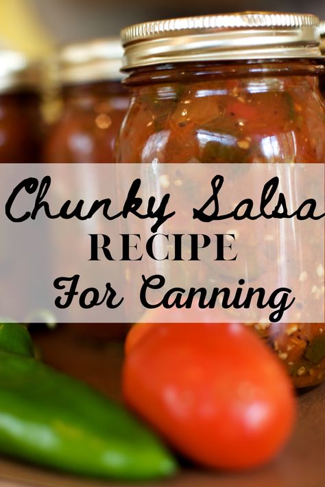 Salsa For Canning Homemade, Chunky Salsa For Canning, Canned Chunky Salsa Recipe, Canning Salsa Without Vinegar, Canning Chunky Salsa Recipes, Medium Salsa Recipe For Canning, Canned Salsa Recipe With Fresh Tomatoes Chunky, Thick Salsa Recipe For Canning, Chunky Salsa Recipe For Canning