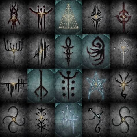 Dark Souls Symbols, Bloodborne Runes Tattoo, Bloodborne Symbol, Bloodborne Tattoo Ideas, Soulsborne Tattoo, Bloodborne Caryll Runes, Dark Runes, Caryll Runes, Moon Runes