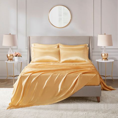 Sleep in luxurious comfort with the Madison Park Essentials Satin Wrinkle-Free Luxurious 6-Piece Sheet Set. Available in several lustrous solid colors, these satin sheets provide a silky and smooth feel that is durable and wrinkle-free. Satin Sheets, King Sheets, Queen Sheets, Luxury Sheets, Sheet Sets Full, Madison Park, Mattress Sets, Sheet Sets Queen, Furniture Removal