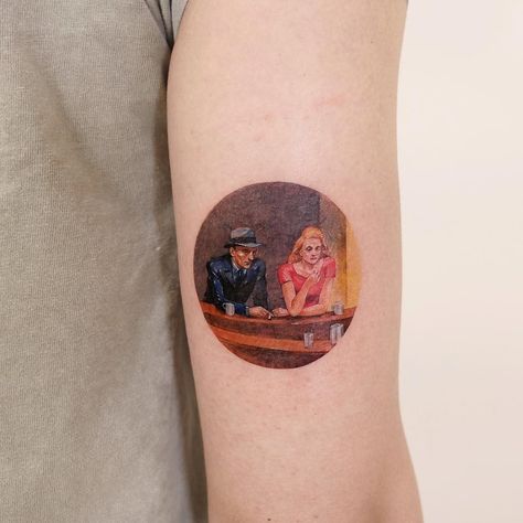 Jia on Instagram: “Nighthawk, Edward Hopper” Edward Hopper Tattoo, Hopper Tattoo, Flash Tats, Paw Tattoo, Painting Tattoo, Edward Hopper, April 15, Tattoo On, Tattoo Drawings