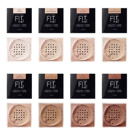 Powder Fit Me, Wedding Cake Nature, Maybelline Fit Me Powder, Fit Me Powder, Skin Tone Makeup, Foundation Sets, New York Fits, Makeup Face Charts, Finish Strong