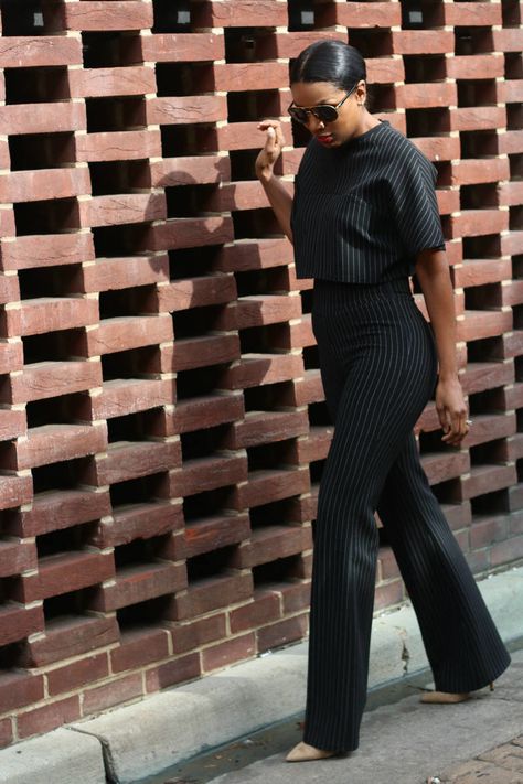 DIY Striped pants and crop top Pinstripe Dress Outfit, Black Striped Pants Outfit, Pin Stripe Pants Outfit, Pinstripe Pants Outfit, Pin Stripe Pants, Stripe Pants Outfit, Lawyer Outfits, Lawyer Outfit, Graduation Outfits