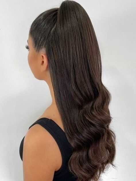 There's truly something for every bride. Half Pony Hairstyles, Half Up Wedding Hair, Pony Hairstyles, Night Hairstyles, Half Ponytail, Guest Hair, Prom Hairstyles For Long Hair, Wedding Hair Down, Sleek Hairstyles