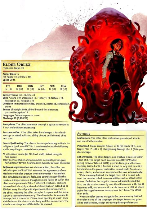 Dnd Enemies, Dnd Stats, Dnd Homebrew, Mythical Monsters, Mind Flayer, Dungeon Master's Guide, Dnd Races, Dungeons And Dragons 5e, Dungeons And Dragons Classes