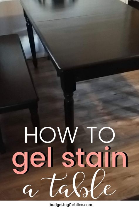 Gel Stain Furniture, General Finishes Java Gel Stain, General Finishes Gel Stain, Black Kitchen Table, Kitchen Table Oak, Java Gel Stains, Painted Kitchen Tables, Java Gel, Kitchen Table Makeover