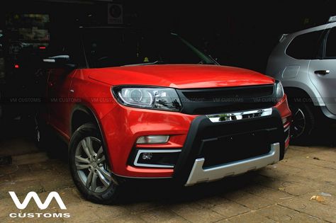 Custom #Maruti #VitaraBrezza - #LED lights, #SPARCO pedals & dual exhaust Brezza Car, Vitara Brezza, Car Modified, Reverse Parking, Small Suv, Infotainment System, Apple Car Play, Sporty Look, Fuel Economy