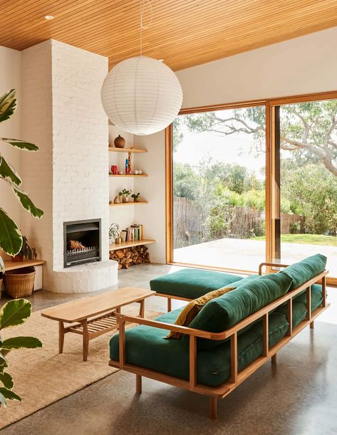 fireplace Modern Vintage Decor, Style Deco, Australian Homes, The Design Files, Design Living Room, A Living Room, Coastal Homes, Inspired Homes, Living Design